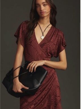 Anthropologie faux wrap-style mini dress